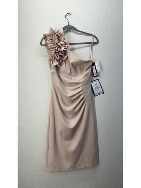 XSCAPE Women's One-Shoulder Scuba Crepe Sheath Dress Size 8